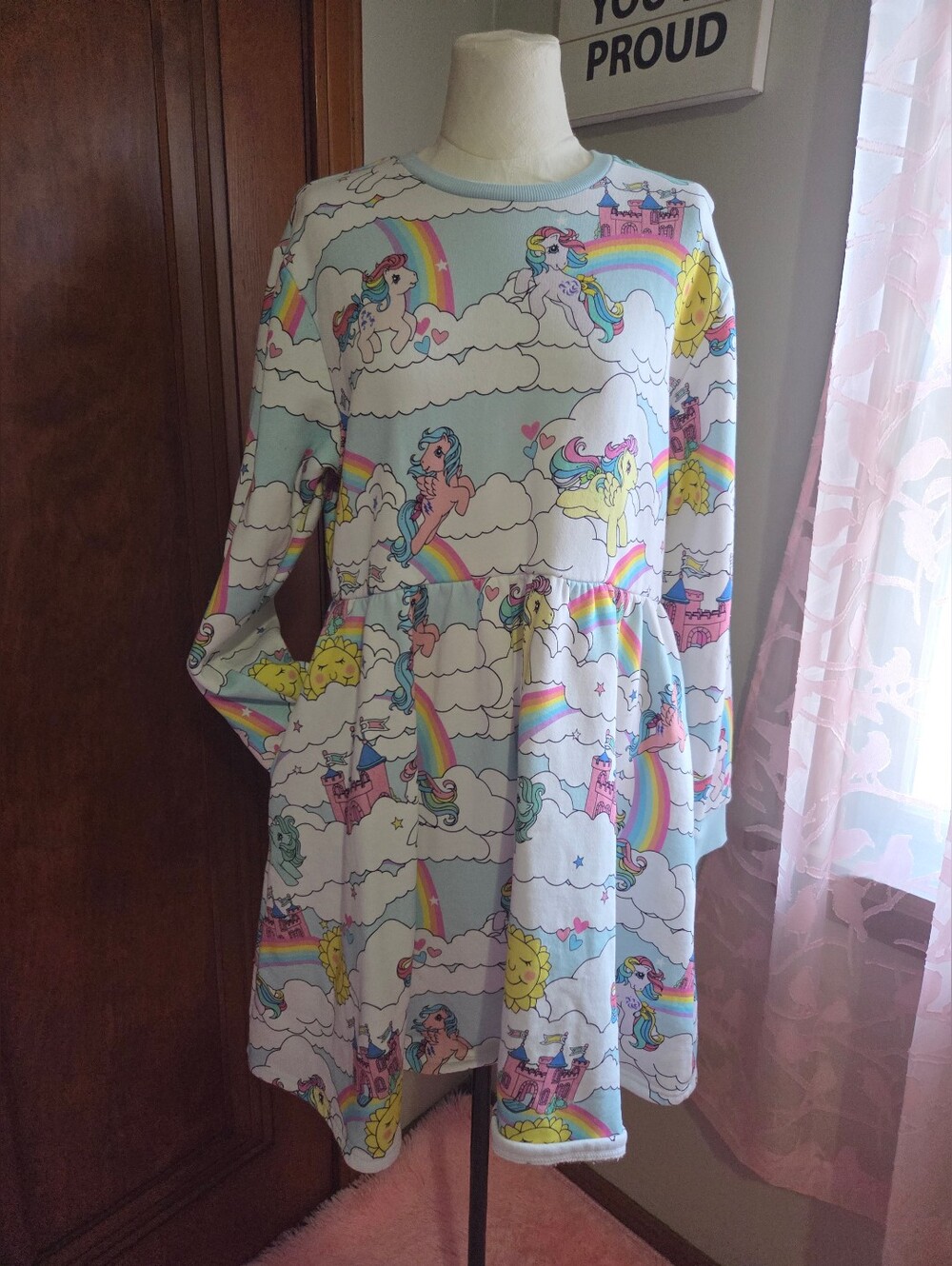 My Little Poiny Print Midi Dress